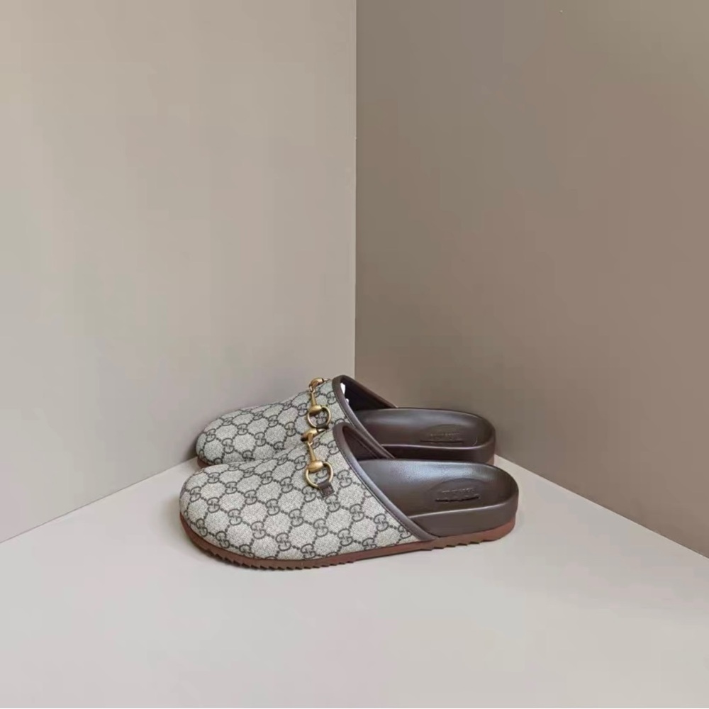Gucci Gray Mules with Sleek Design